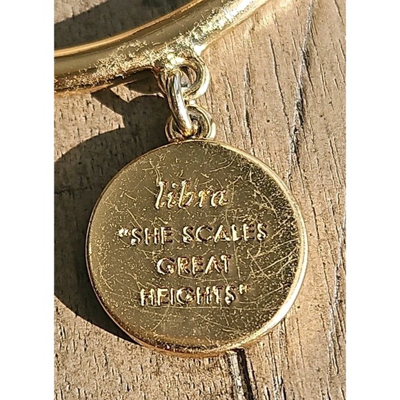 Kate Spade Bracelet Pink Libra Charm Rhinestone Horoscope Sign Bangle Hinged - Picture 6 of 9
